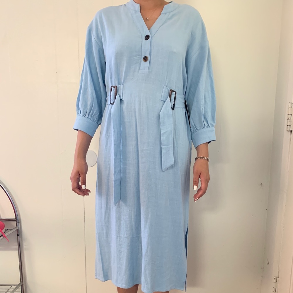 Powder Blue Shirtdress